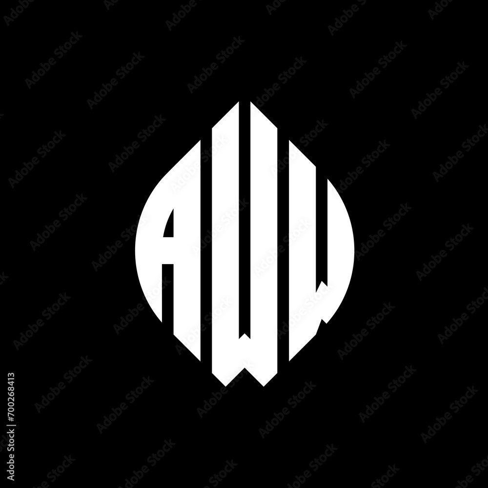 AWW circle letter logo design with circle and ellipse shape. AWW ellipse letters with typographic style. The three initials form a circle logo. AWW Circle Emblem Abstract Monogram Letter Mark Vector. AWW circle letter logo design with circle and ellipse shape. AWW ellipse letters with typographic style. The three initials form a circle logo. AWW Circle Emblem Abstract Monogram Letter Mark Vector.