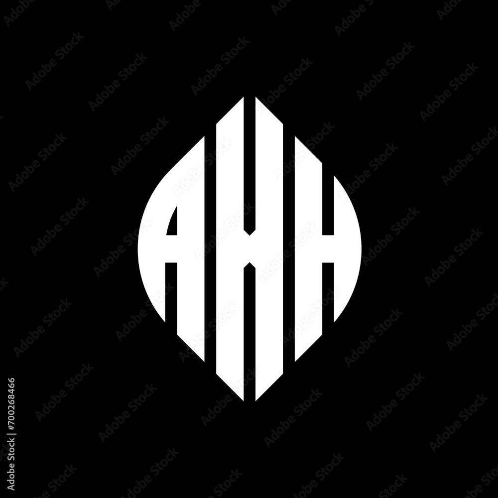 AXH circle letter logo design with circle and ellipse shape. AXH ellipse letters with typographic style. The three initials form a circle logo. AXH Circle Emblem Abstract Monogram Letter Mark Vector. AXH circle letter logo design with circle and ellipse shape. AXH ellipse letters with typographic style. The three initials form a circle logo. AXH Circle Emblem Abstract Monogram Letter Mark Vector.