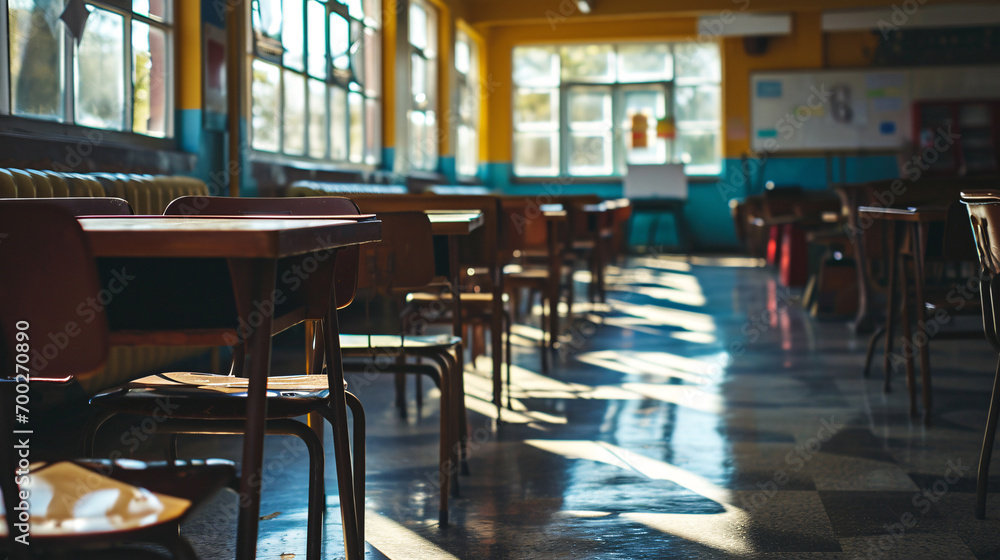 Empty tables and chairs in a cafe, shallow depth of field. Empty tables and chairs in a cafe, shallow depth of field.
