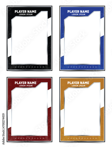 Sport player trading card frame border template design flyer set