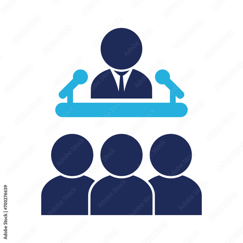 Conference business icon flat solid vector illustration template in trendy style Conference business icon flat solid vector illustration template in trendy style