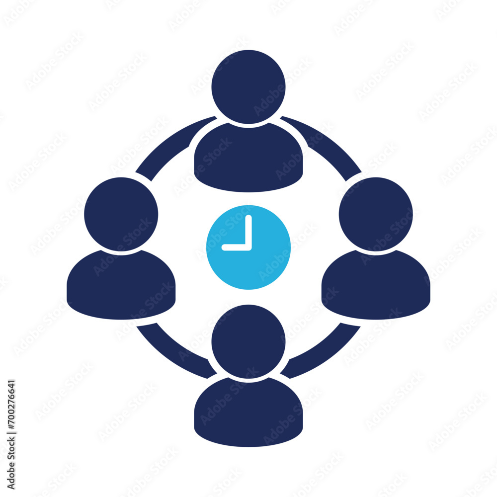 meeting time icon flat solid vector illustration template in trendy style meeting time icon flat solid vector illustration template in trendy style