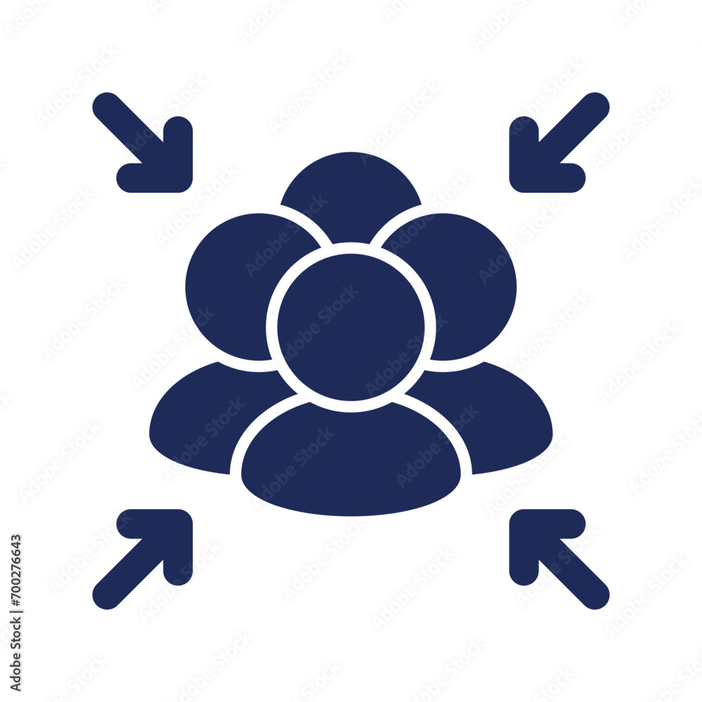 Fototapeta premium Meeting Point icon flat solid vector illustration template in trendy style 