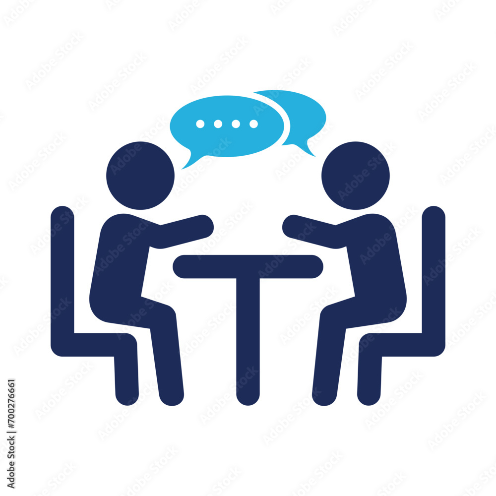Discussion icon solid vector illustration template in trendy style Discussion icon solid vector illustration template in trendy style