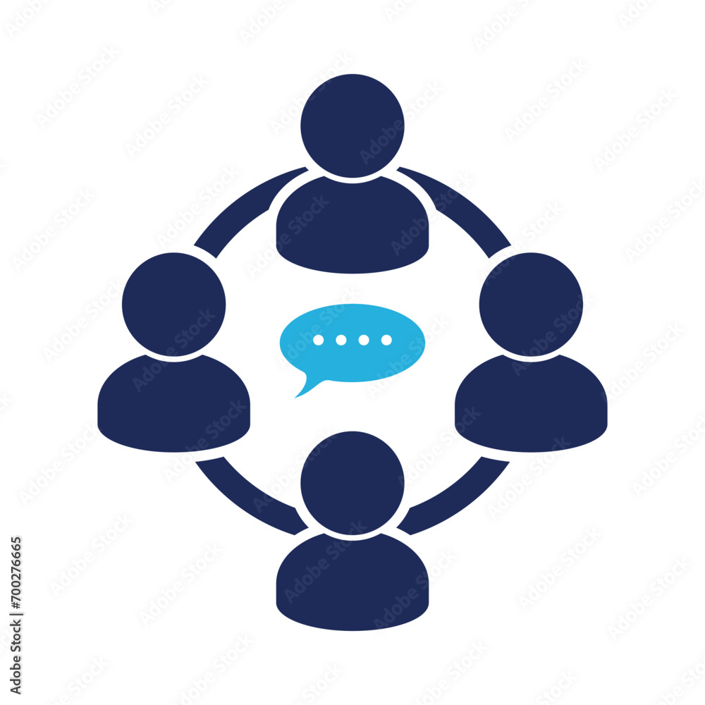 Group Talk icon solid vector illustration template in trendy style Group Talk icon solid vector illustration template in trendy style