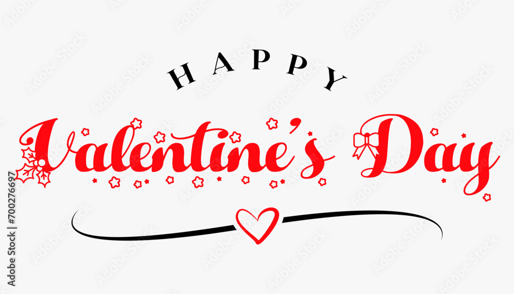 Happy Valentine's day text lettering typography vector illustration. Happy Valentine's day text lettering typography vector illustration.
