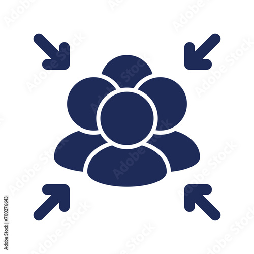 Meeting Point icon flat solid vector illustration template in trendy style 