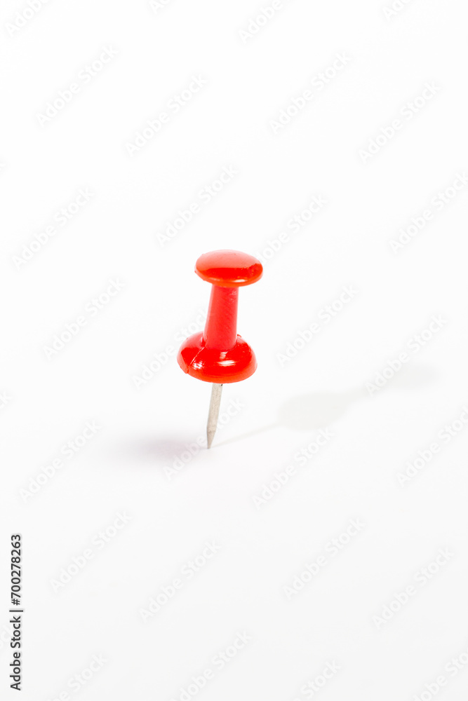 Push pin on white background Push pin on white background