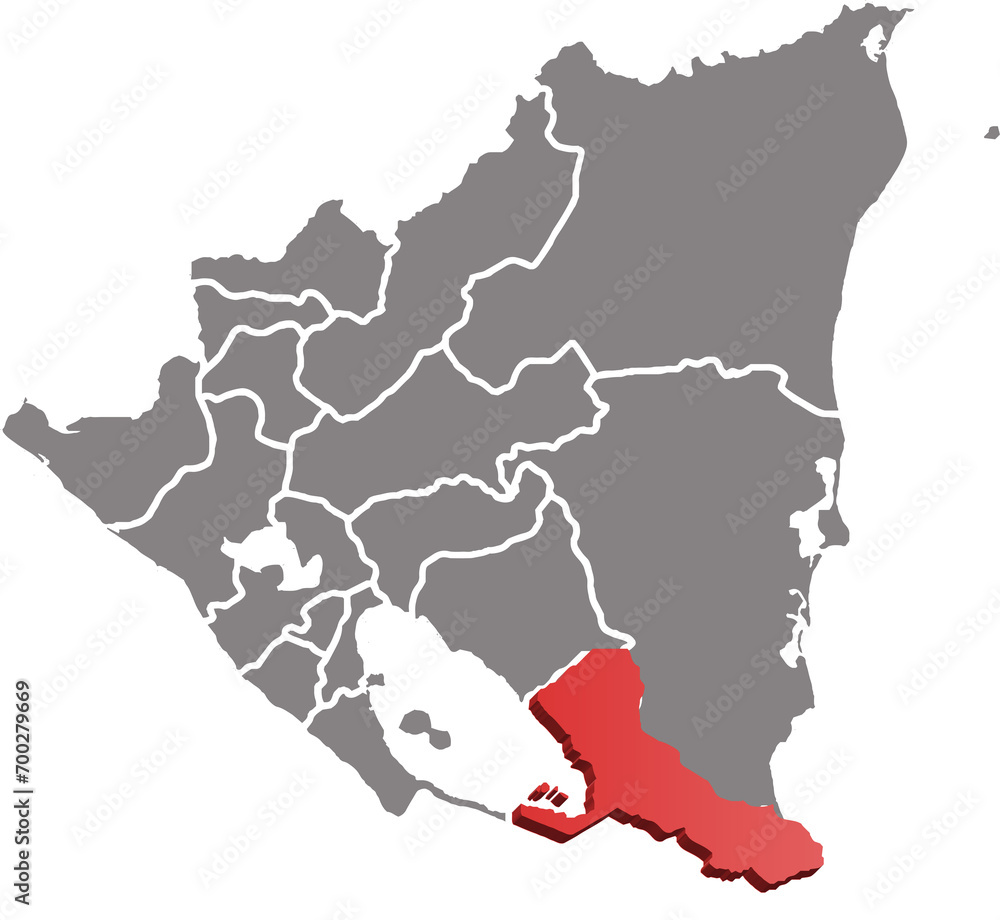 RIO SAN JUAN DEPARTMENT MAP PROVINCE OF NICARAGUA 3D ISOMETRIC MAP RIO SAN JUAN DEPARTMENT MAP PROVINCE OF NICARAGUA 3D ISOMETRIC MAP