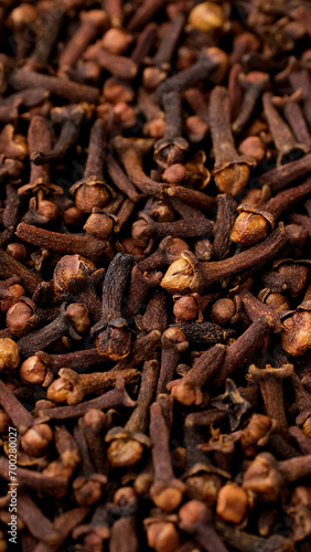 Spice whole cloves, close up