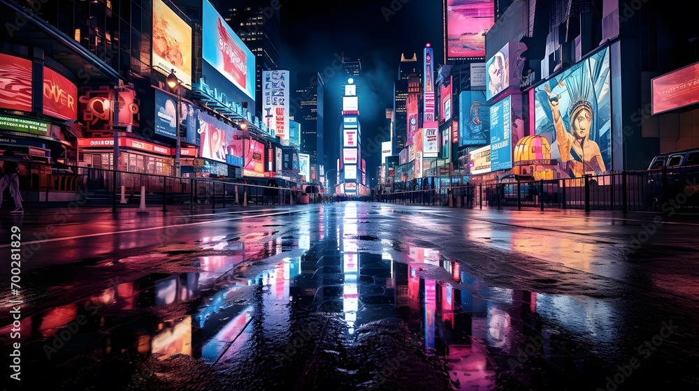 s Square in New York City at night