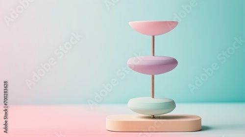 Stone stacking background with soft pastel colors