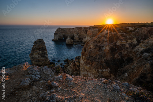 Sonnenuntergang an der Algarve in Portugal