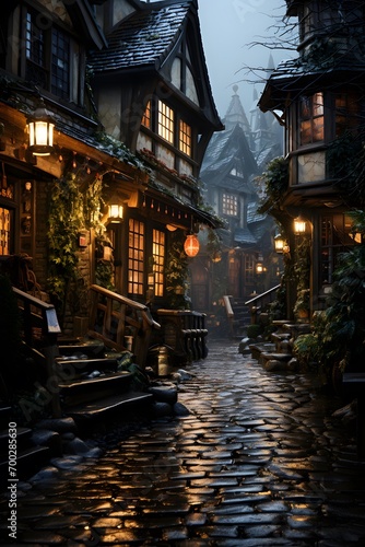 Street in the old town of Petite France, Strasbourg, France