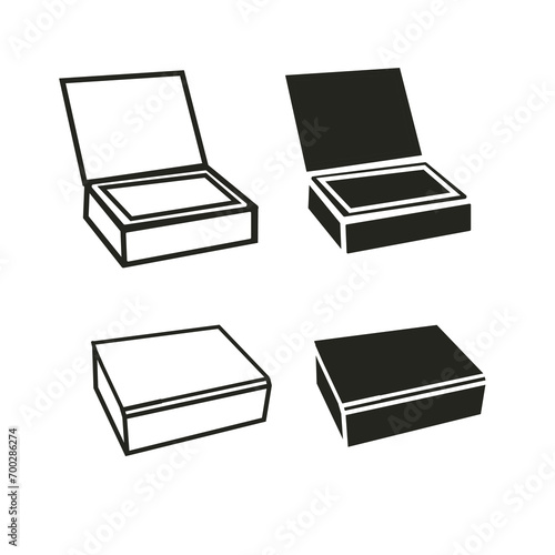 Box Outline And Vector 
