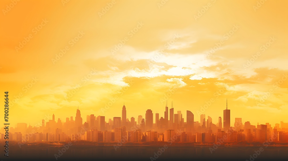 Panoramic skyline of Philadelphia, Pennsylvania at sunset. Panoramic banner.