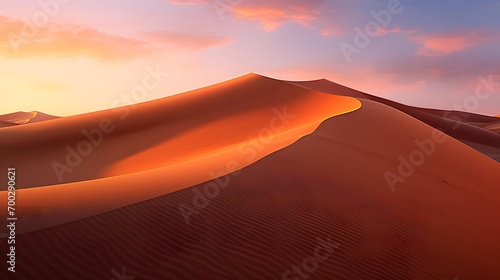 Panoramic view of sand dunes in the Sahara desert, Morocco