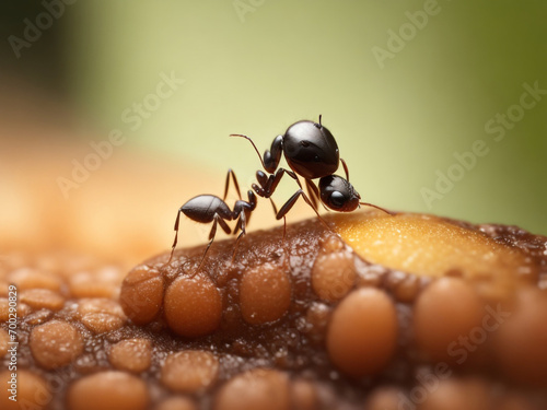 Ant carrying a tiny object Macro photo © dmamith