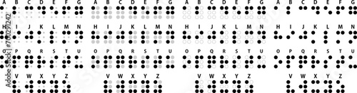 Braille alphabet, English version, vector