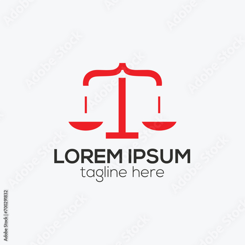 Law firm, justice logo design concept isolated vector template illustration