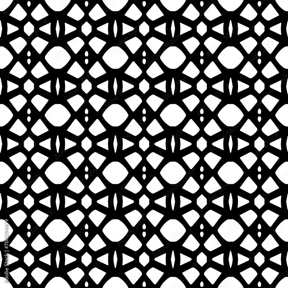 Naklejka premium Abstract Shapes.Vector Seamless Black and White Pattern.Design element for prints, decoration, cover, textile, digital wallpaper, web background, wrapping paper, clothing, fabric, packaging, cards.