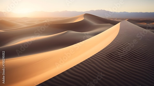 Panoramic view of sand dunes in Death Valley National Park  California