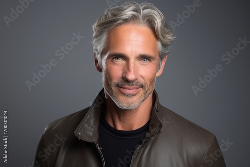 Handsome middle-aged man with grey hair and beard.