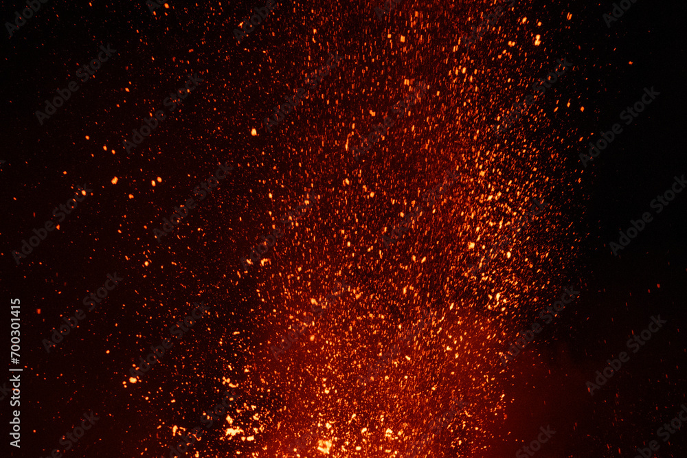 Eruptive vent with lava emis at the top of the Etna volcano