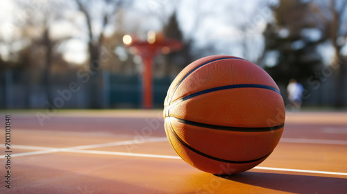 A Ball On A Basketball Court  © Imeji