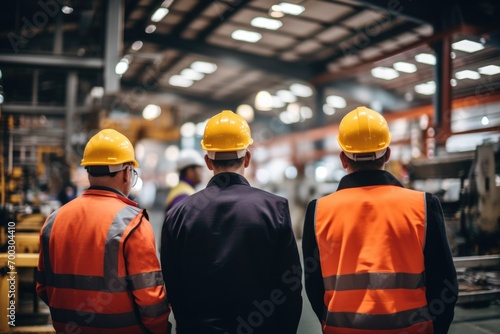 Industrial Workers Overseeing Factory Operations