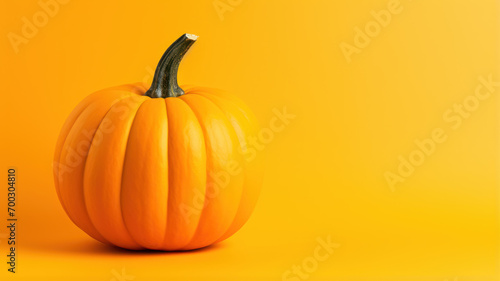 Minimalist Pumpkin on Yellow Background