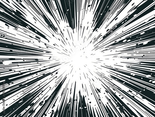 Comic book speed lines background. Radiating from the center of the rays. Generative AI