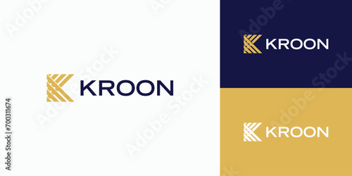 Luxury letter K line logo design