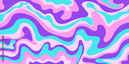 Horizontal wavy psychedelic background. Vector illustration