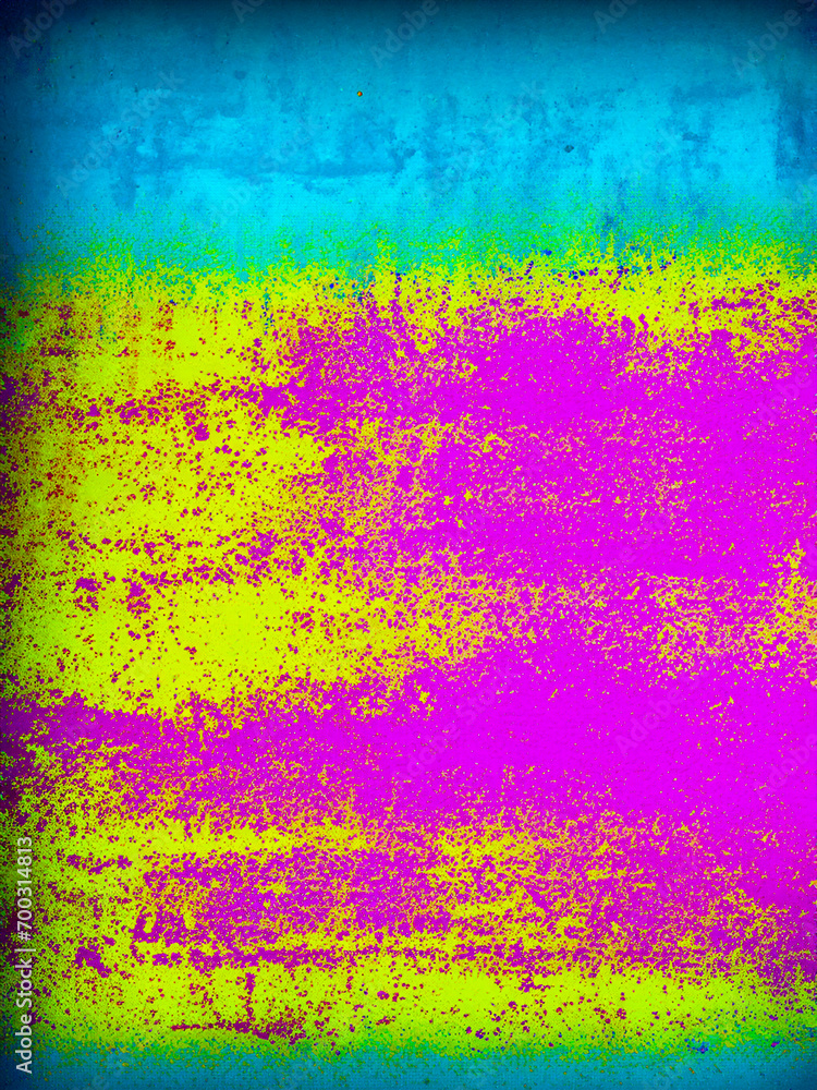 Vertical grunge texture background in  blue, yellow and pink.