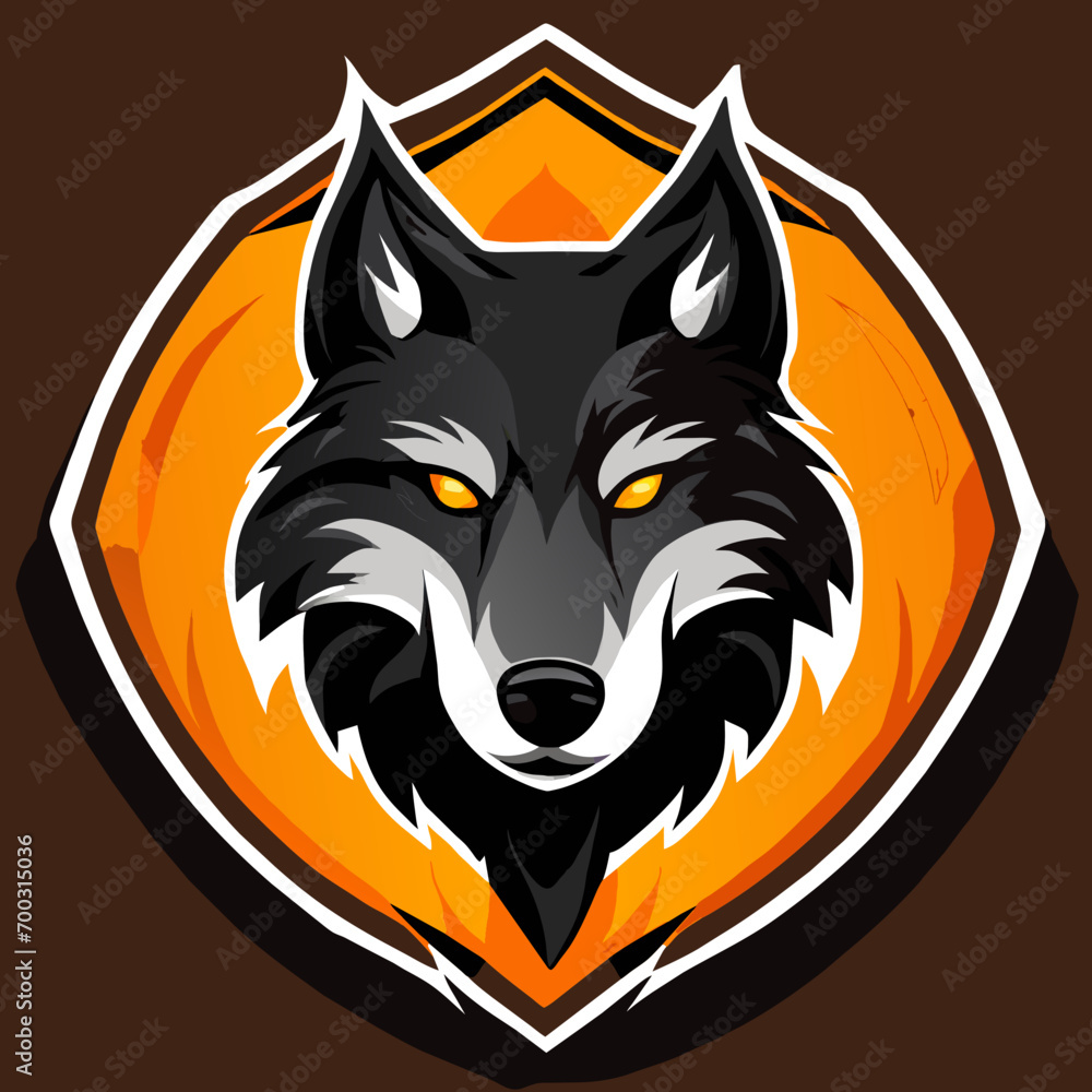 Regal Vigor: Realistic Wolf Head Emblem in Vector Mastery Regal Vigor: Realistic Wolf Head Emblem in Vector Mastery