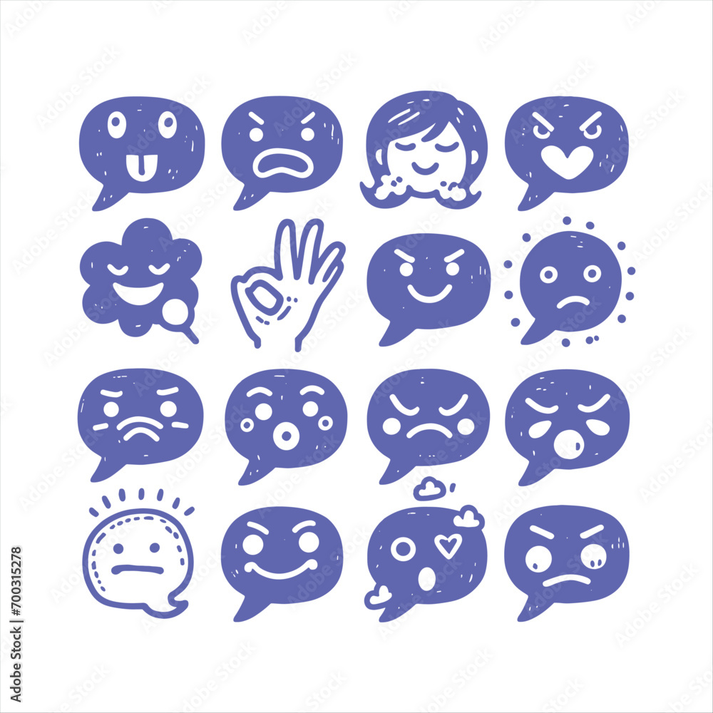 Fototapeta premium logo vector hand drawn speech bubbles set