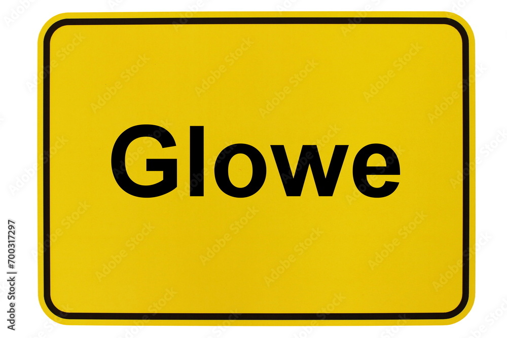 Illustration eines Ortsschildes der Gemeinde Glowe in Mecklenburg-Vorpommern Illustration eines Ortsschildes der Gemeinde Glowe in Mecklenburg-Vorpommern