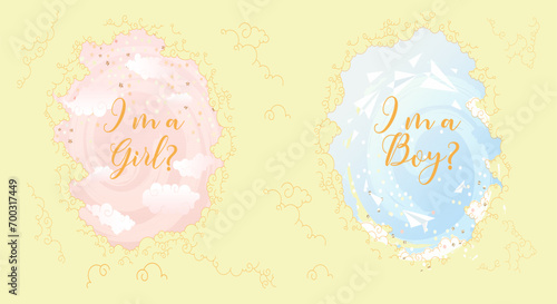 cute baby gender reveal card