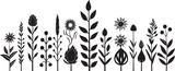 Inky Floral Boundary Black Floral Emblem Botanical Noir Perimeter Floral Vector Logo
