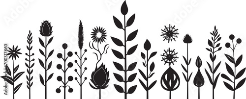 Inky Floral Boundary Black Floral Emblem Botanical Noir Perimeter Floral Vector Logo