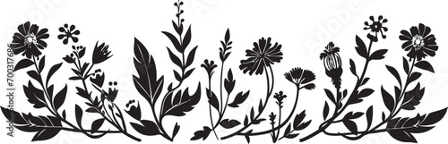 Elegant Floral Frame Botanical Vector Border Icon Enigmatic Inked Garden Edge Black Floral Emblem