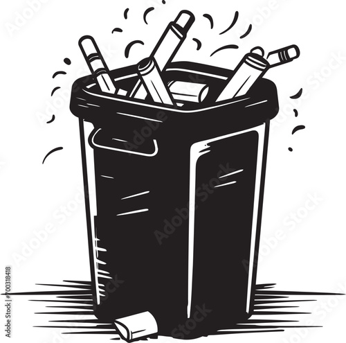 Snuffed Out Alert No Smoking Vector Cigarette Free Emblem Black Bin Design