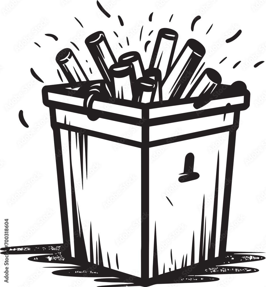 No Smoking Bin Reminder Black Design Stubbed Cigarette Disposal No Smoking Emblem