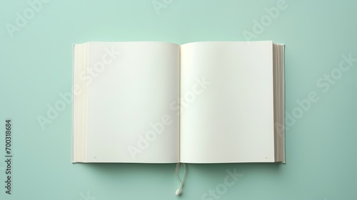 Blank Open Book Isolated on Pastel Color Background. Study, Education, Knowledge, Mockup
