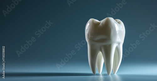 A detailed realistic tooth model captures the intricacies of dental structure and health  essential for educational purposes.