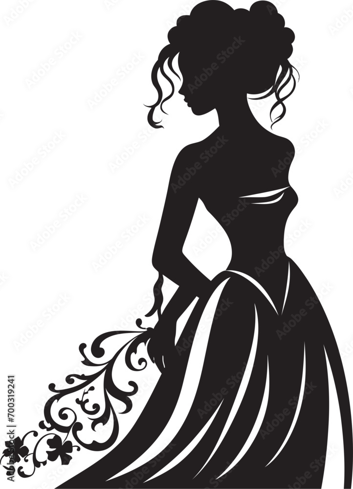Ethereal Wedding Grace Black Vector Elegant Bridal Charm Monochrome Emblem Ethereal Wedding Grace Black Vector Elegant Bridal Charm Monochrome Emblem