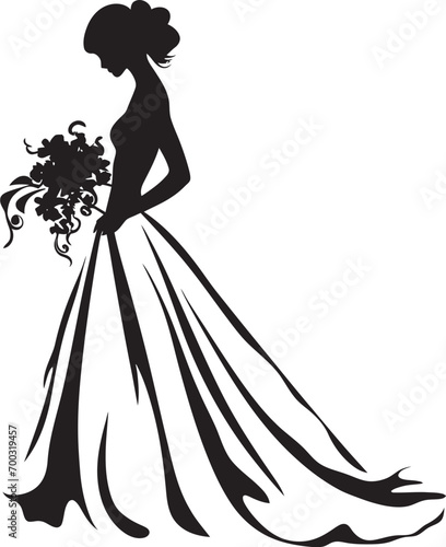 Ethereal Grace Black Vector Elegant Charm Monochrome Emblem