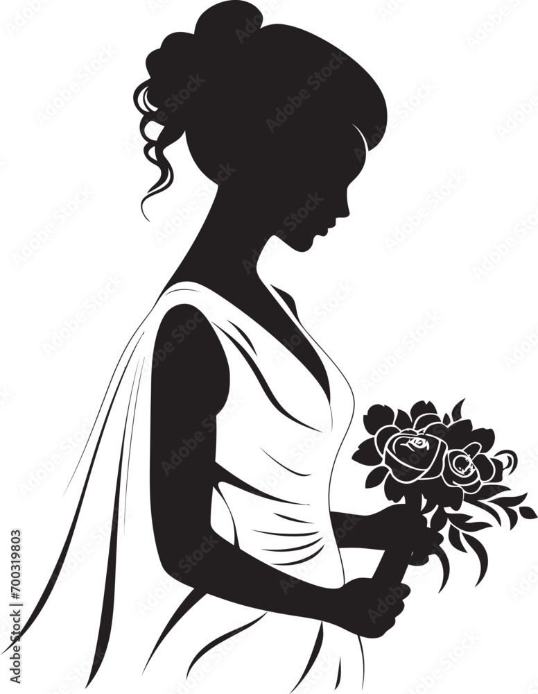 Sophisticated Bride Design Black Emblem Chic Bridal Essence Black Vector Icon