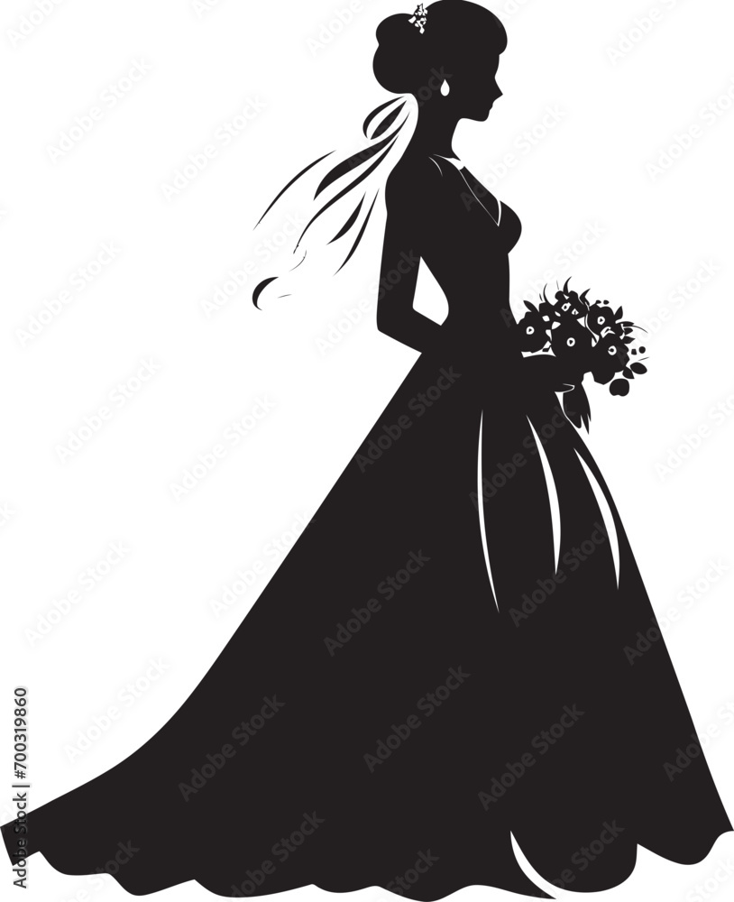 Bride Enigma Black Vector Logo Glamorous Bride Portrait Vector Emblem Bride Enigma Black Vector Logo Glamorous Bride Portrait Vector Emblem